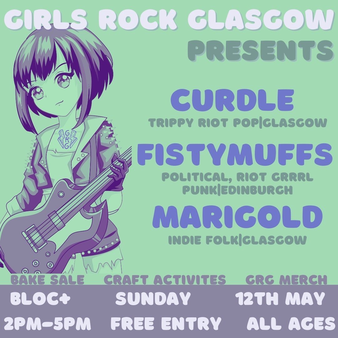 🔥 GIRLS ROCK GLASGOW RETURNS TO BLOC+ THIS SUNDAY 🔥

We are thrilled to be hosting the fantastic team at Girls Rock Glasgow THIS SUNDAY (May 12th from 2pm - 5pm) for an afternoon of pure energy, creativity, and empowerment suitable for ALL AGES! 🔥