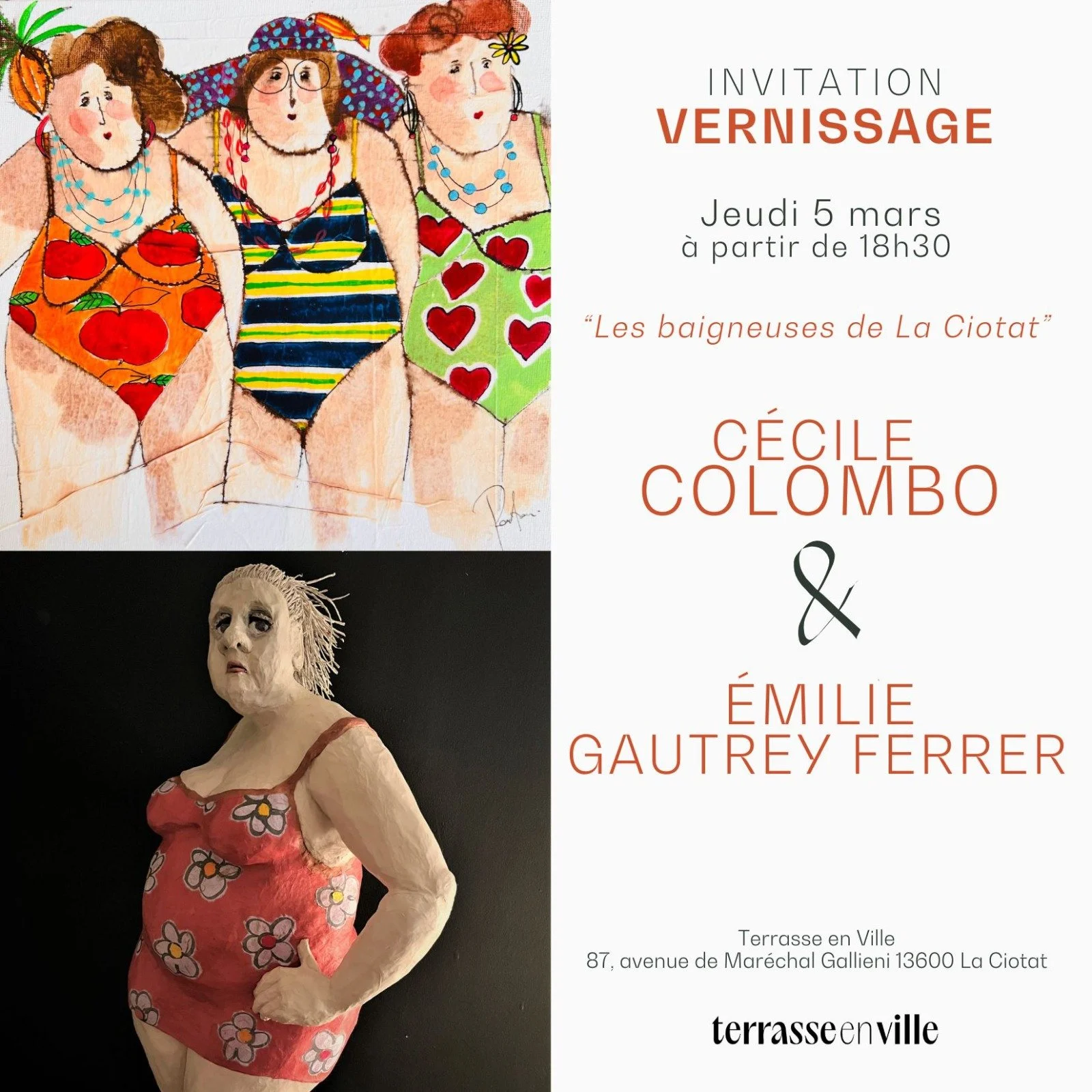 “Les Baigneuses de La Ciotat” - Cecile Colombo &amp; Emilie Gautrey Ferrer - à partir du 5 mars 2026 - CHEZ TERRASSE EN VILLE