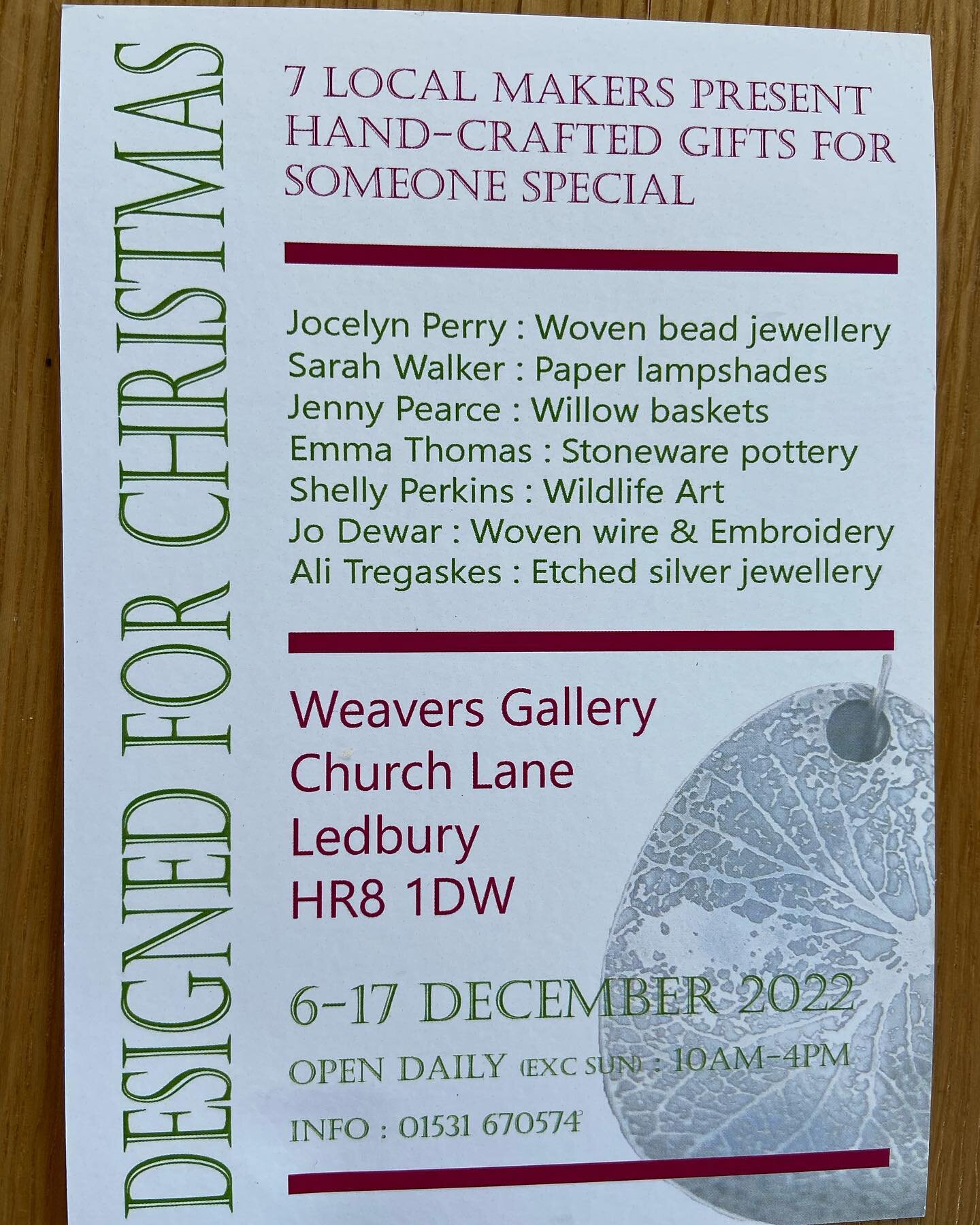 Just over a week to go. #ledbury #craftfair #designermaker #handmade #seeyousoon #christmas #christmasgifts @artshades_ @jo_jo_dewar #jocelynperrybeadwork @emma_thomas_pottery @alitregaskes @shellyperkinswildlifeart