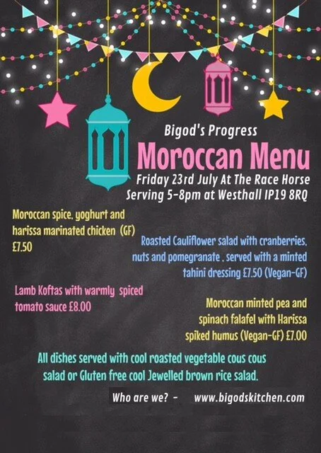 Bigod's Progress Moroccan Menu