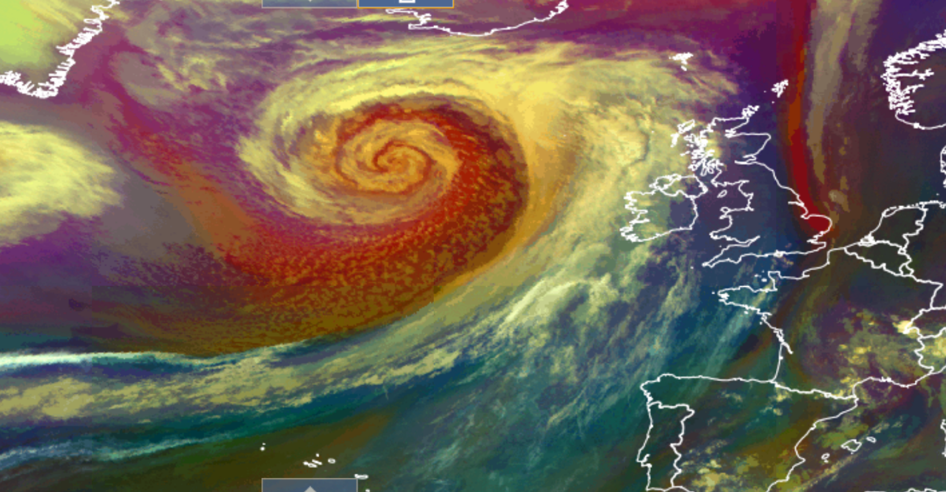 Impressive view of a vortex of the coast of Ireland this morning which has formed on the area of low pressure 