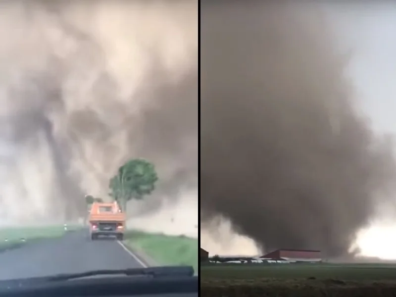 WATCH - A NUMBER OF TORNADOES INJURE A NUMBER OF PEOPLE IN GERMANY TODAY 