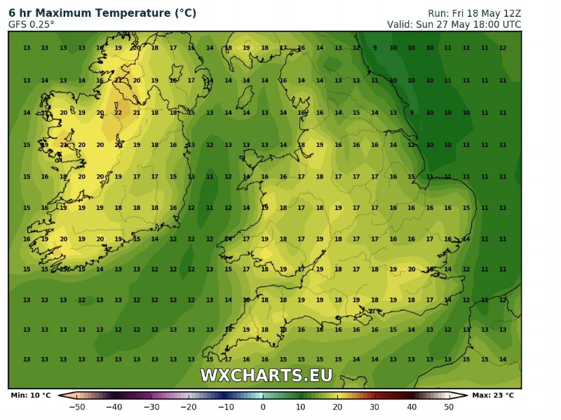 TEMPERATURES SET TO RISE INTO THE LOW 20S NEXT WEEK WITH THE RISK OF THUNDERSTORMS NEXT WEEK