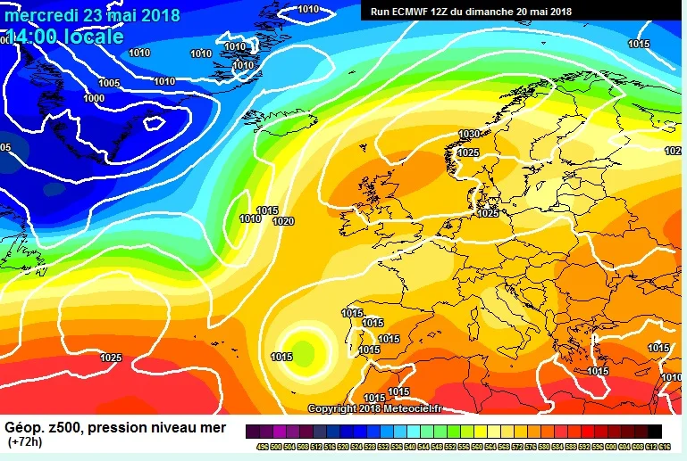 Strong area of High pressure over Ireland this week next