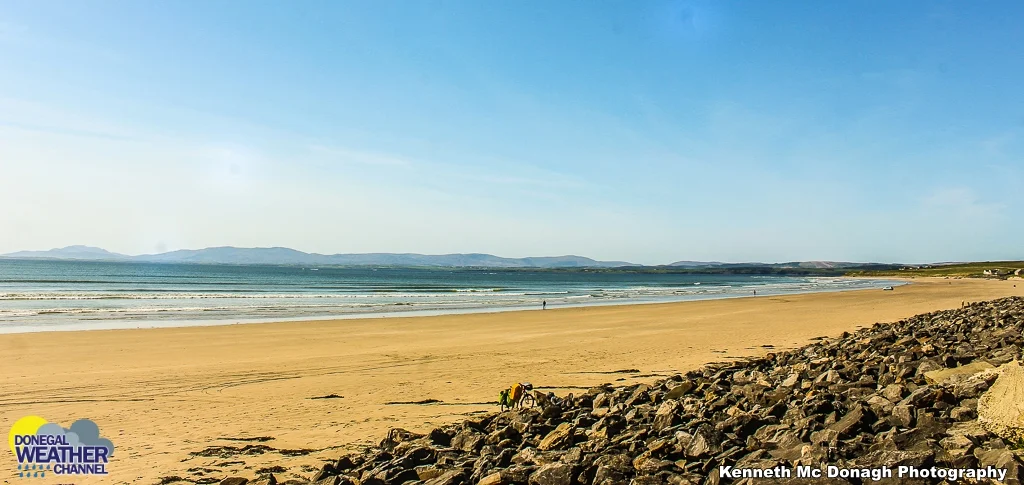 Warm and sunny at Rossnowlagh Beach .