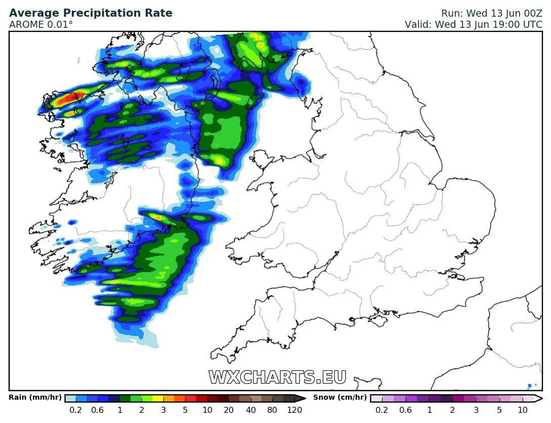 Rainfall at 4pm today
