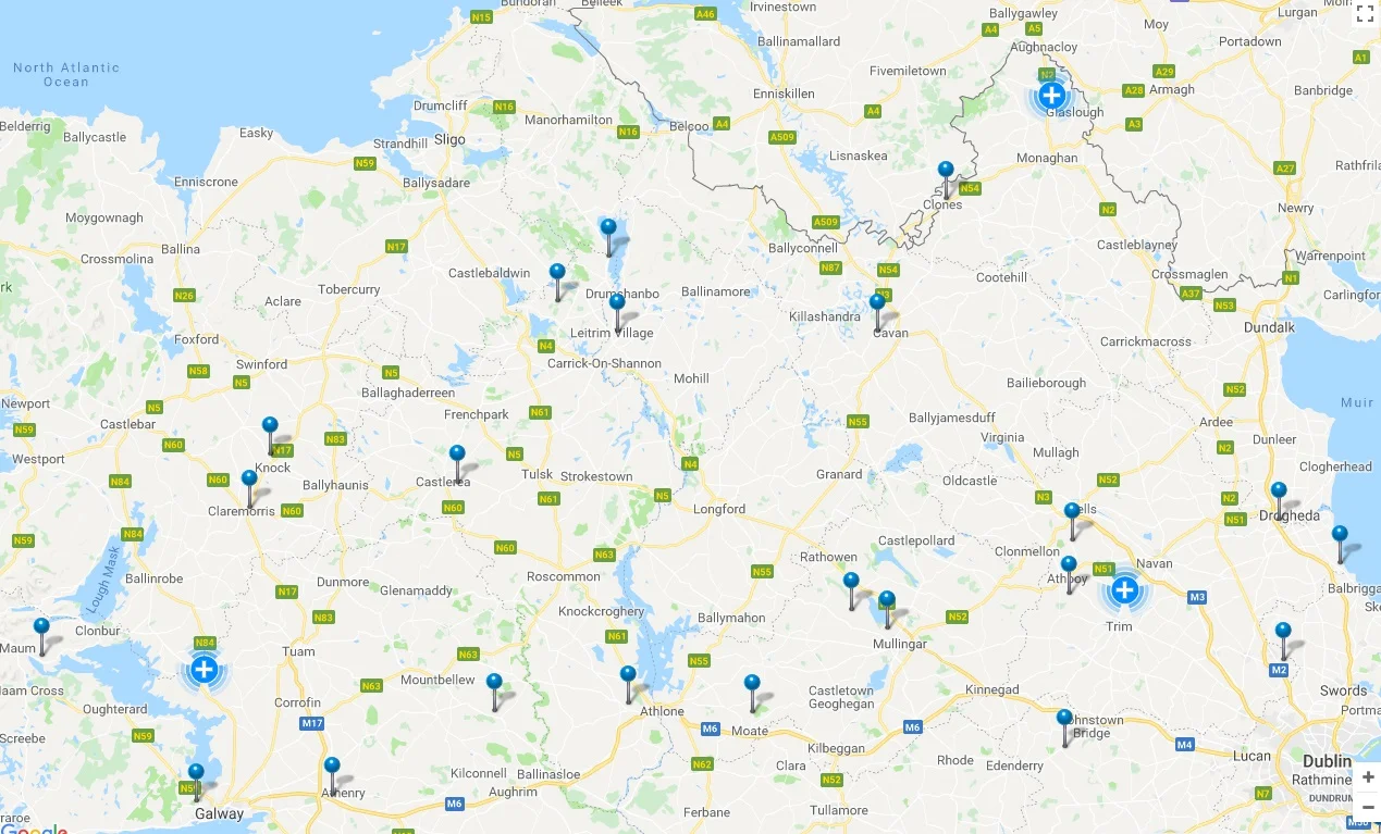 Power cuts in in the midlands, northeast Connacht, south Ulster and Leinster this morning