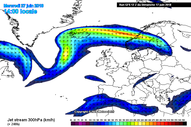 jet stream position over the last week of June