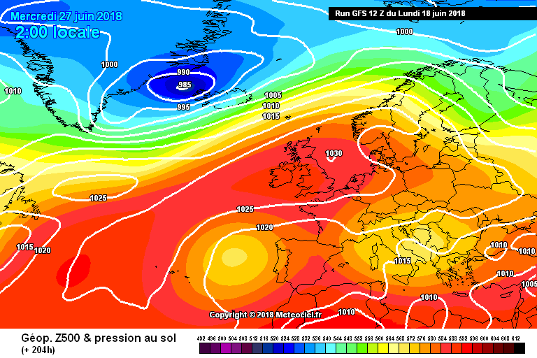 GFS MODEL RUNS SHOWS HIGH PRESSURE OVER IRELAND