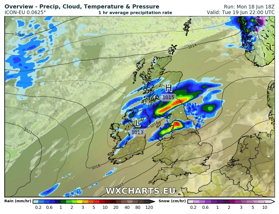 Rainfall at 10pm Tuesday
