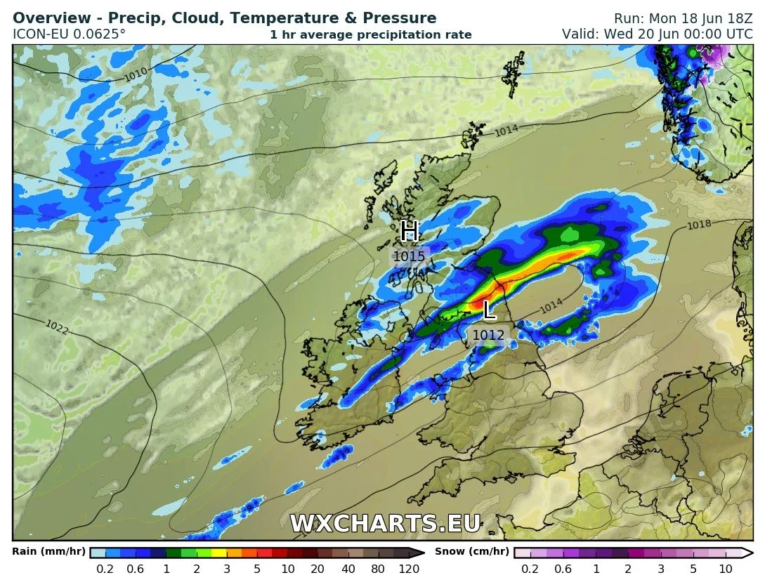 Rainfall at 12am Wednesday