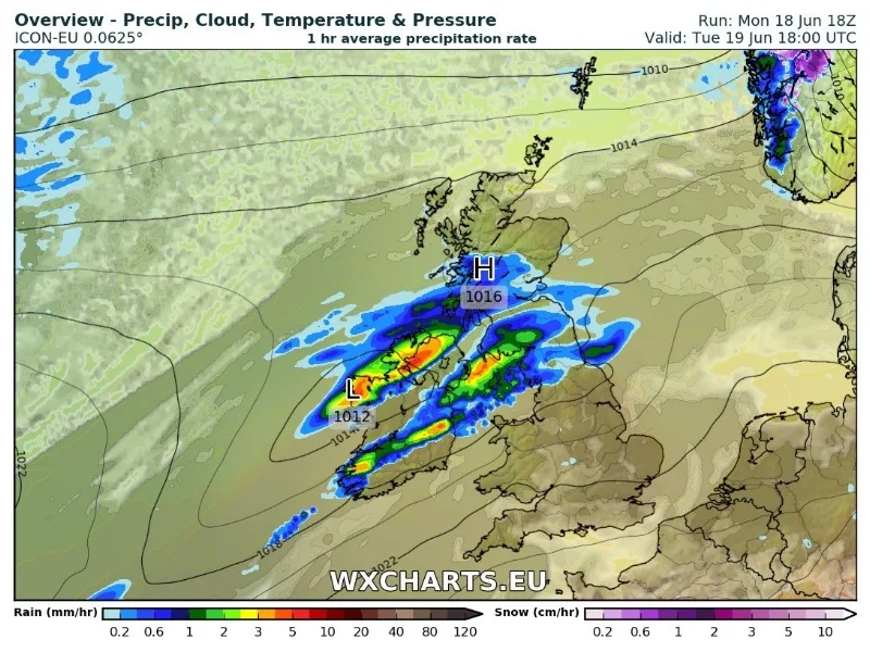 HEAVY RAIN SPREADING IN FROM THE WEST THIS MORNING AND TURNING HEAVY IN THE WEST AND NORTH