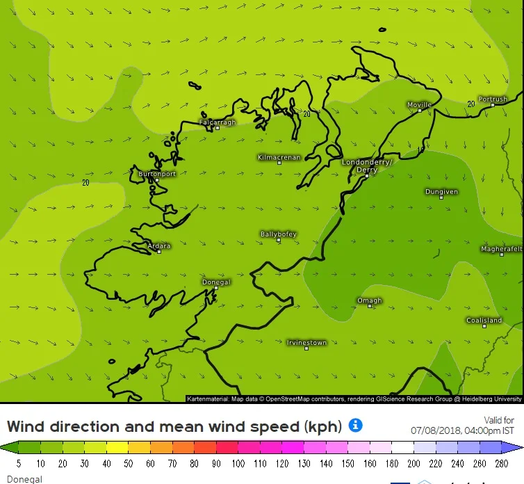 SUNDAYS WIND SPEED AND DIRECTION