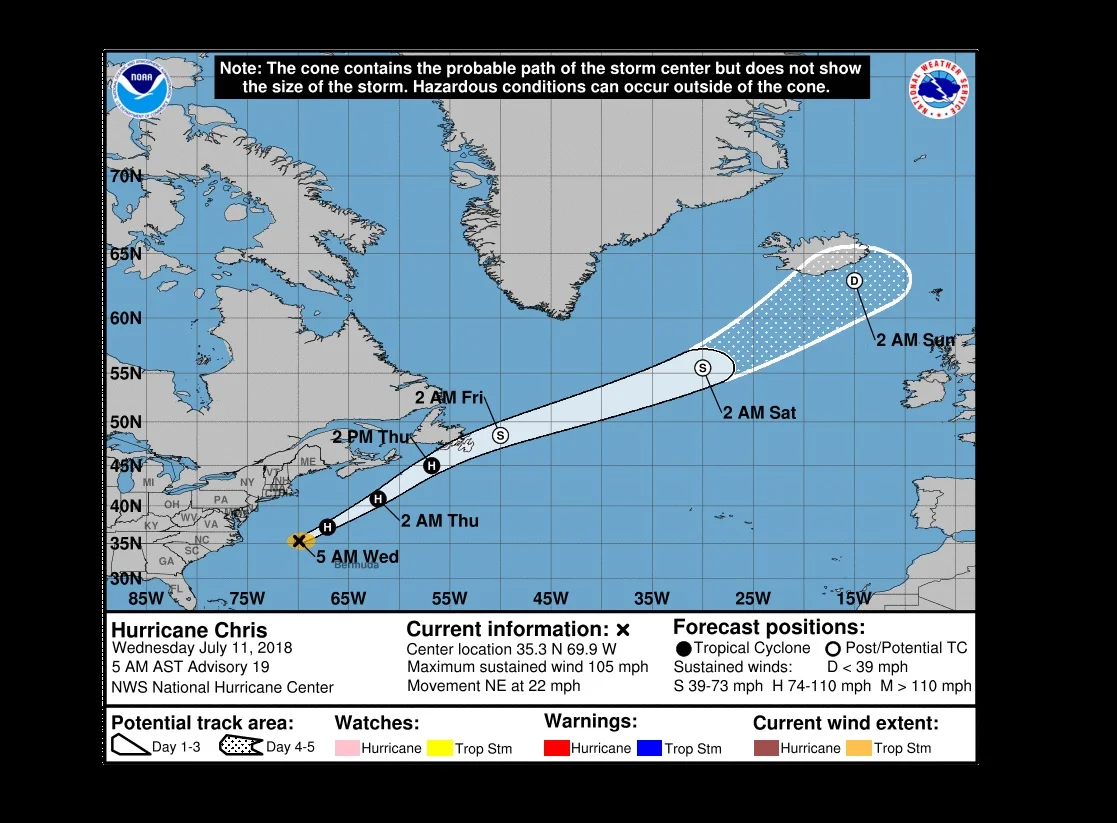 HURRICANE CHRIS LATEST - MAKING ITS WAY ACROSS THE ATLANTIC OVER THE WEEKEND