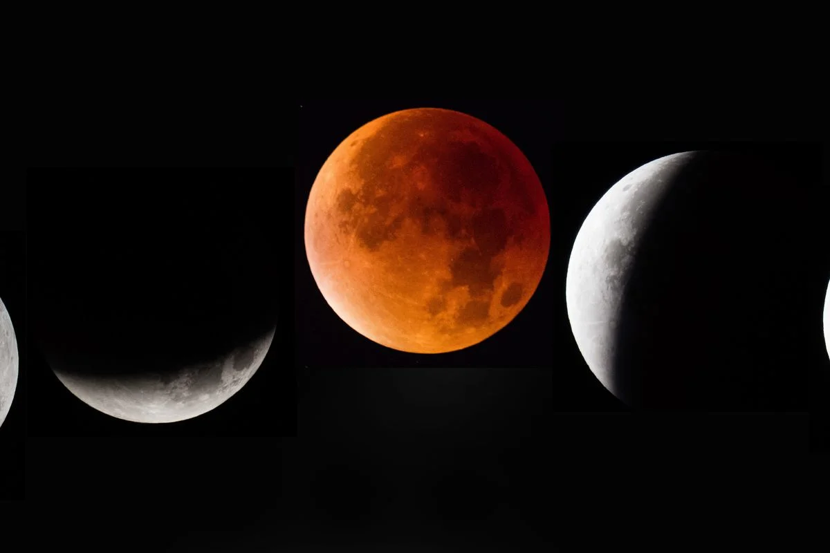 Blood moon Lunar eclipse moon