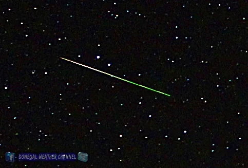 Perseid meteor Photo Donegal Weather Channel.&nbsp;Location Donegal Ireland