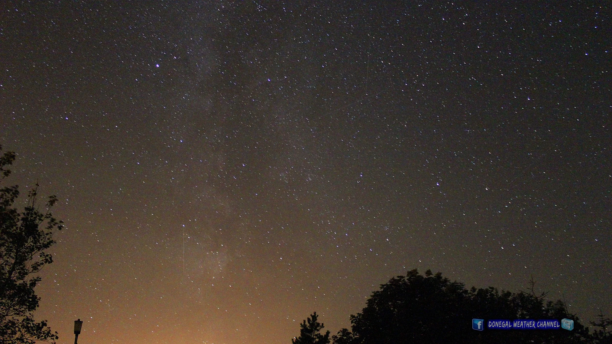 Perseid meteor shower and the milkyway&nbsp; Photo Donegal Weather Channel.&nbsp;Location Donegal Ireland