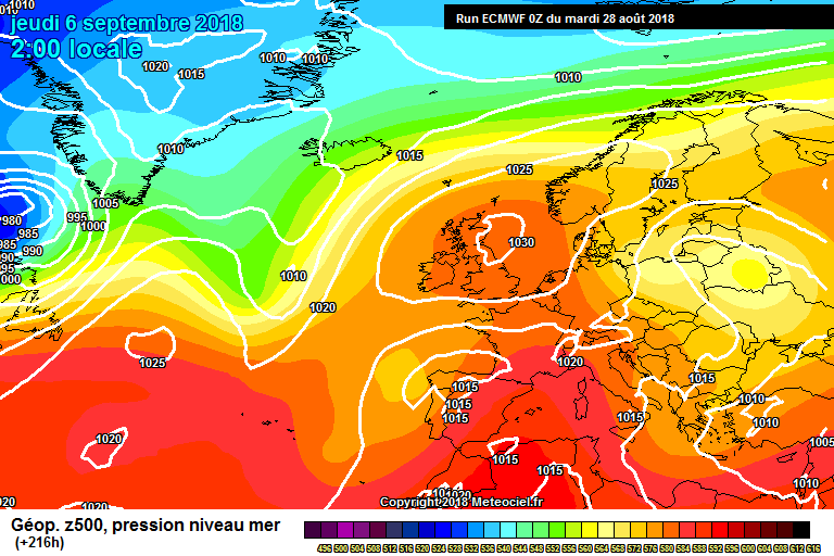 High pressure moving into Scandinavia and sitting over Ireland leading to warmer conditions around mid week and at the end of next week