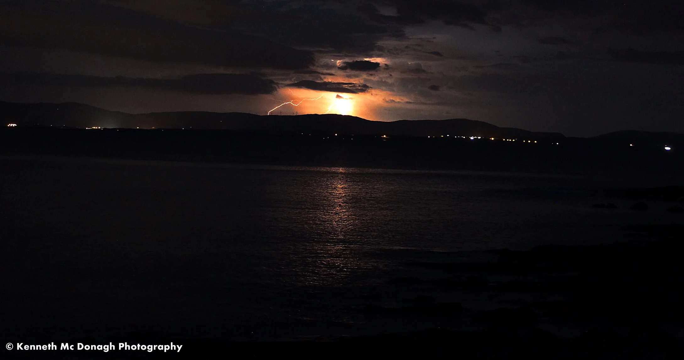  Lightning of Creevy Co.Donegal over looking Donegal Town and the Bluestack Mountains