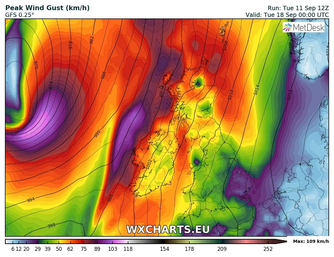 Current outlook for early next week is for windy weather but no storm. At this stage it would warrant a yellow weather warning but its to early to say yet as there will be further changes over the coming days with such a active Atlantic at the moment