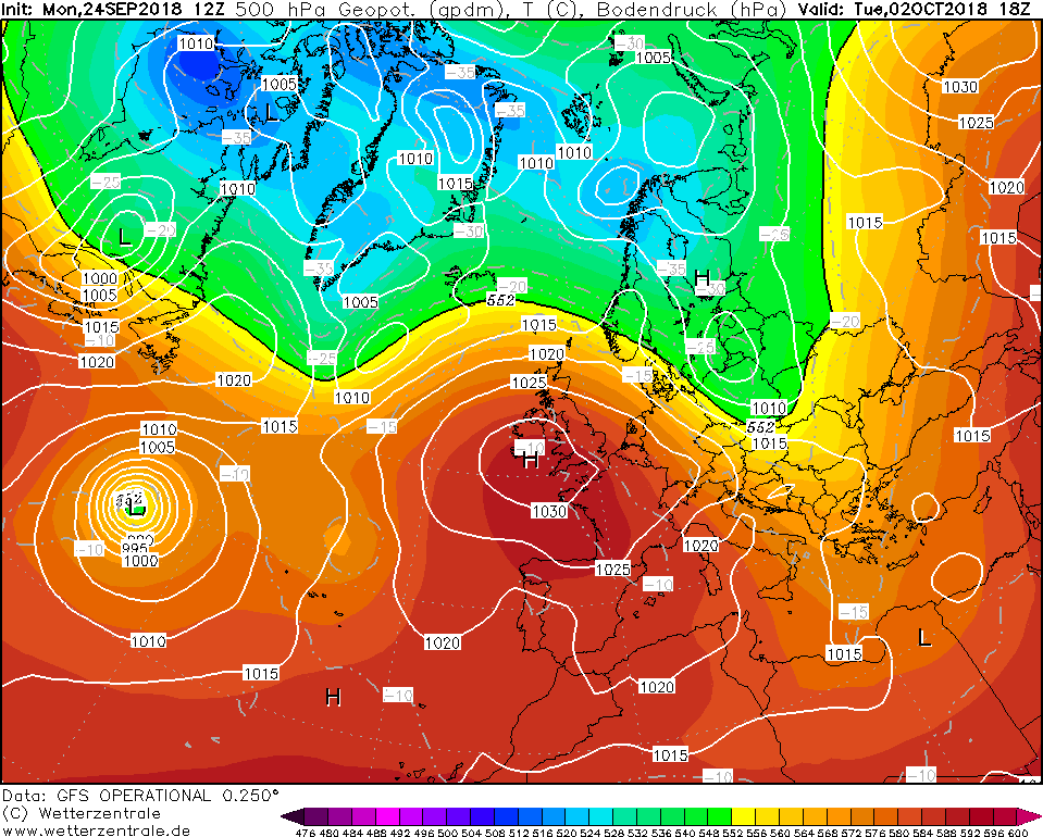 High pressure will be in place over Ireland next week with alot of dry weather around