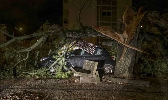 Hurricane Leslie has battered the Iberian peninsula (Image: REUTERS)