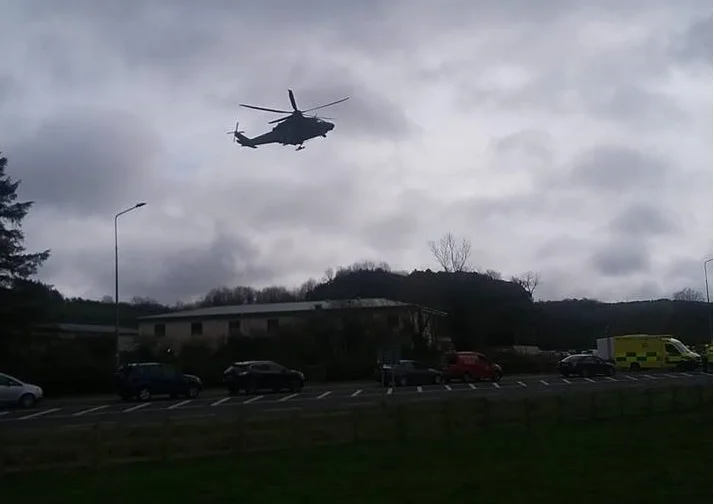 Army air ambulance attended the scene. Image by Terence Kilpatrick