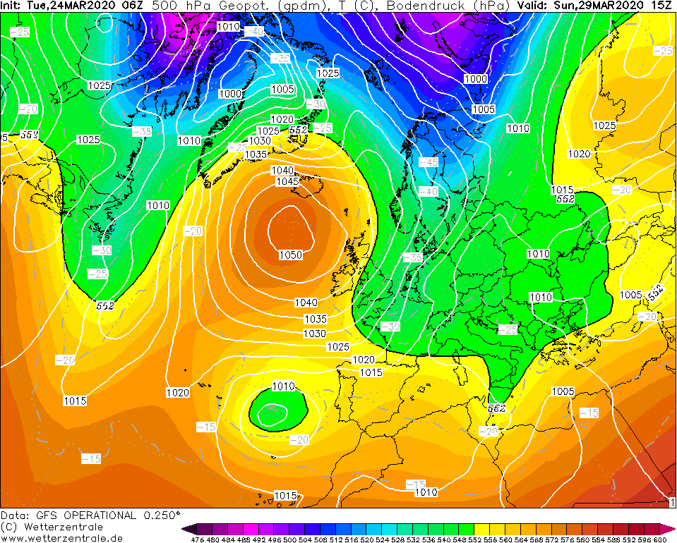 March to end with a extremely strong area of high pressure with very cold but drier weather  