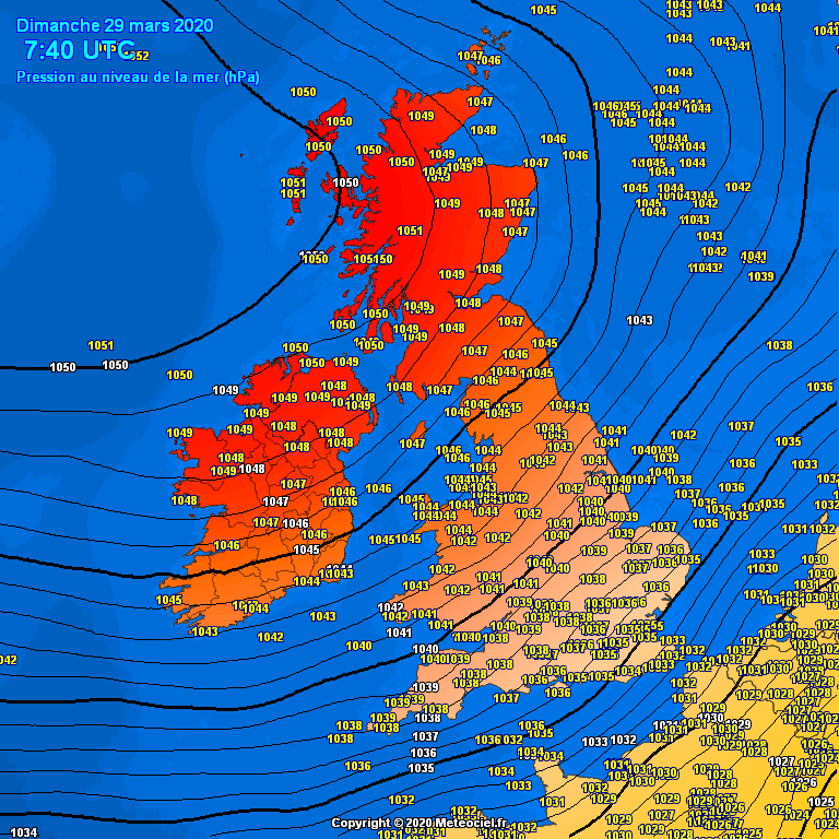 Malin head, Donegal sets a new all time March record this morning with air pressure over 1050hPa