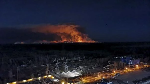 Forest fires near Chernobyl nuclear plant