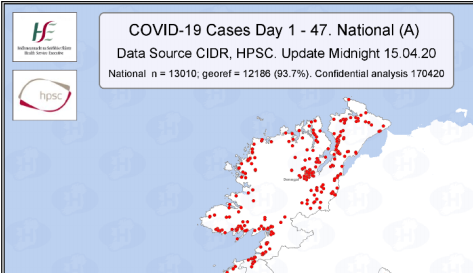 New detailed Covid 19 case map of Ireland and the northwest showing where the cases are