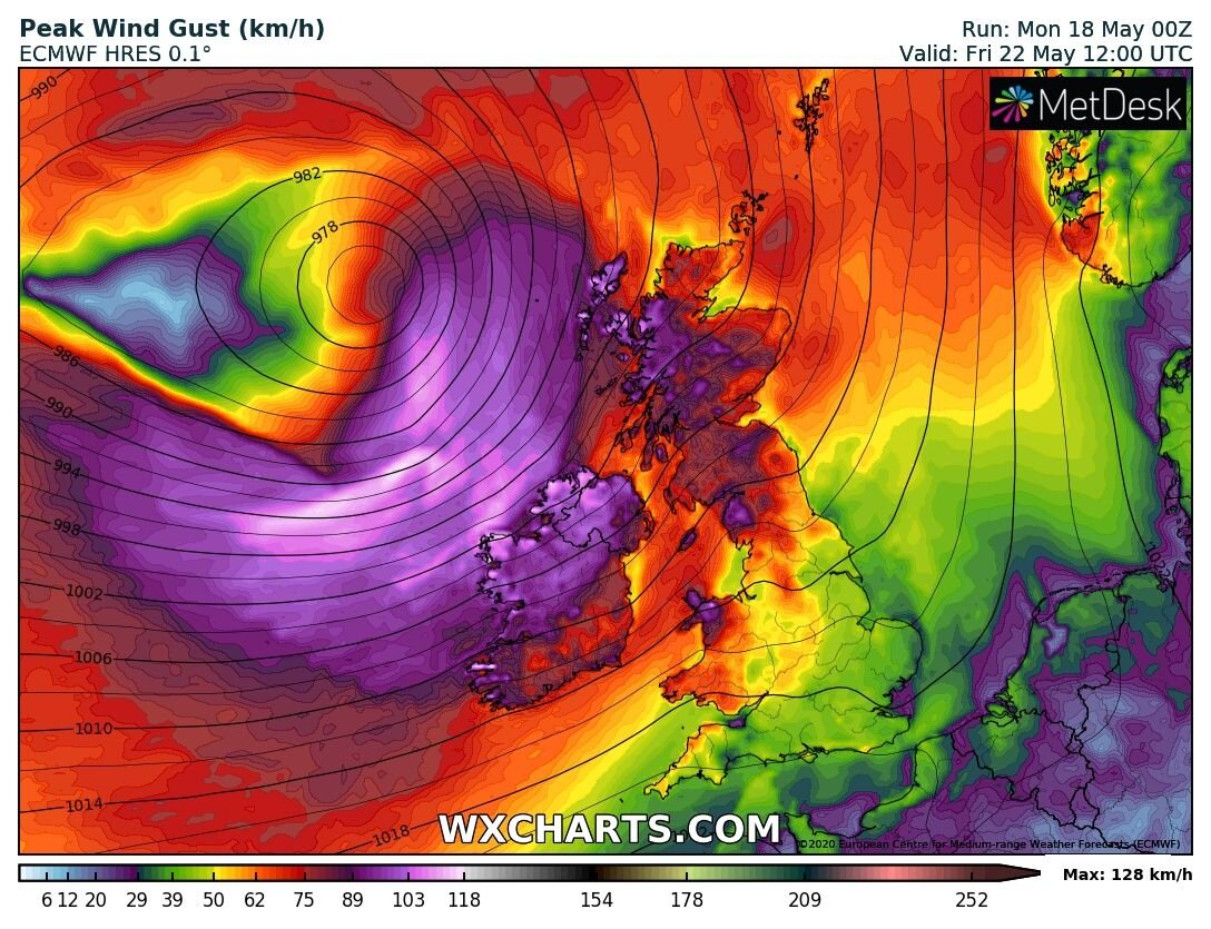 Ireland set to be hit with a unusual strong May wind storm on Friday