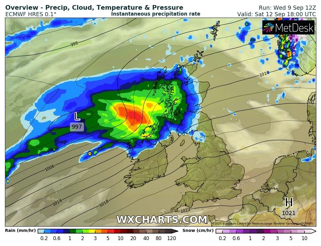 Turning wet and windy at the end of the week but turning warmer on Sunday