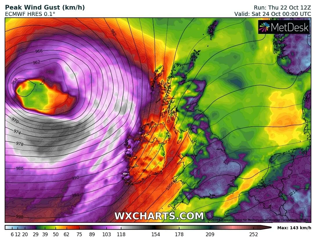 Weekend storm update - Strong winds, heavy rainfall and thunderstorms for parts of Ireland