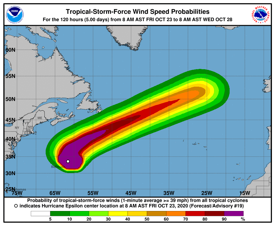 Latest update on Hurricane Epsilion and the possible impacts it will have on Ireland next week