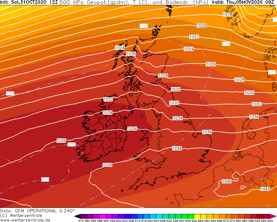 High pressure with drier and sunnier weather next week but signs the weather might turn colder mid November 