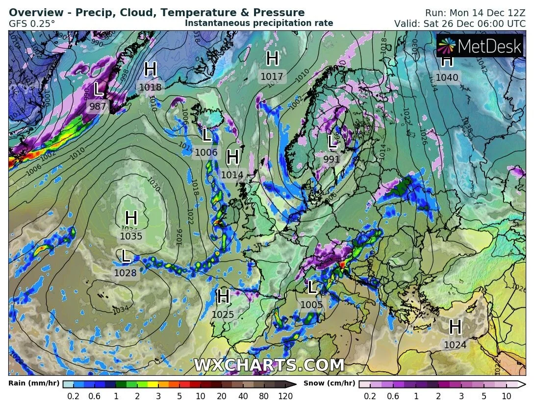 Higher pressure building in the Atlantic