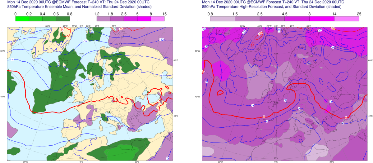 Colder air sitting over western Europe around Christmas