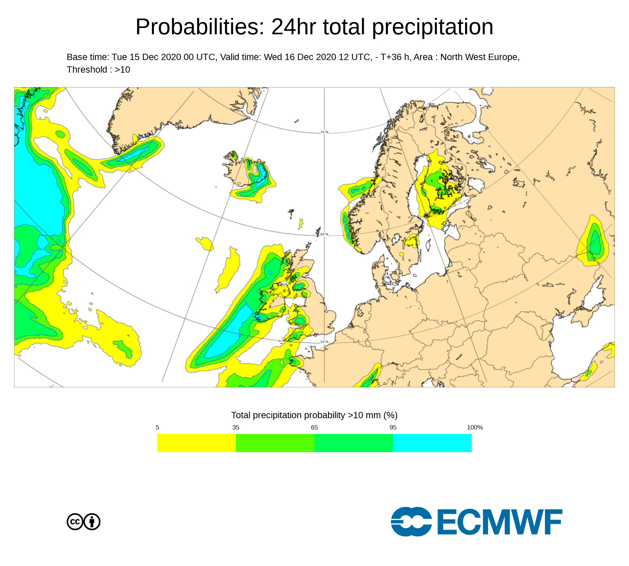 Probabilities: 24hr total precipitation