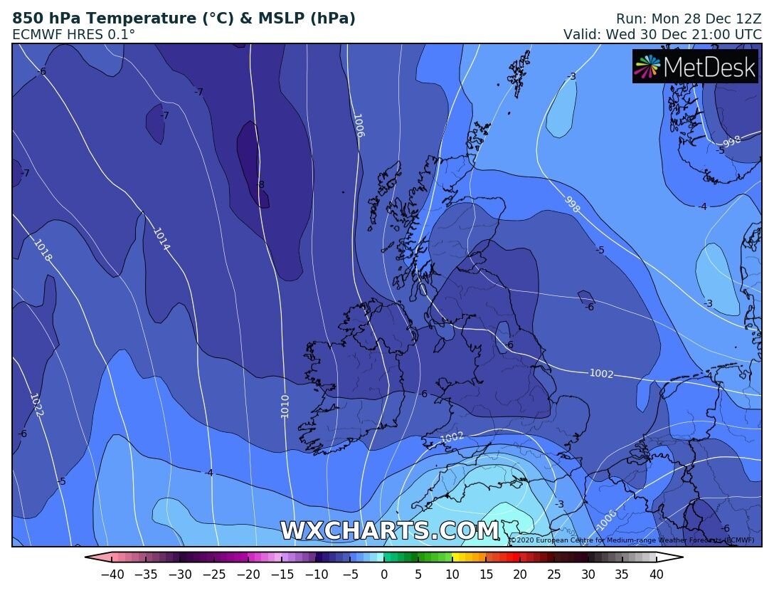 Further falls of snow for places on Wednesday morning with the weather set to turn colder over the next week 