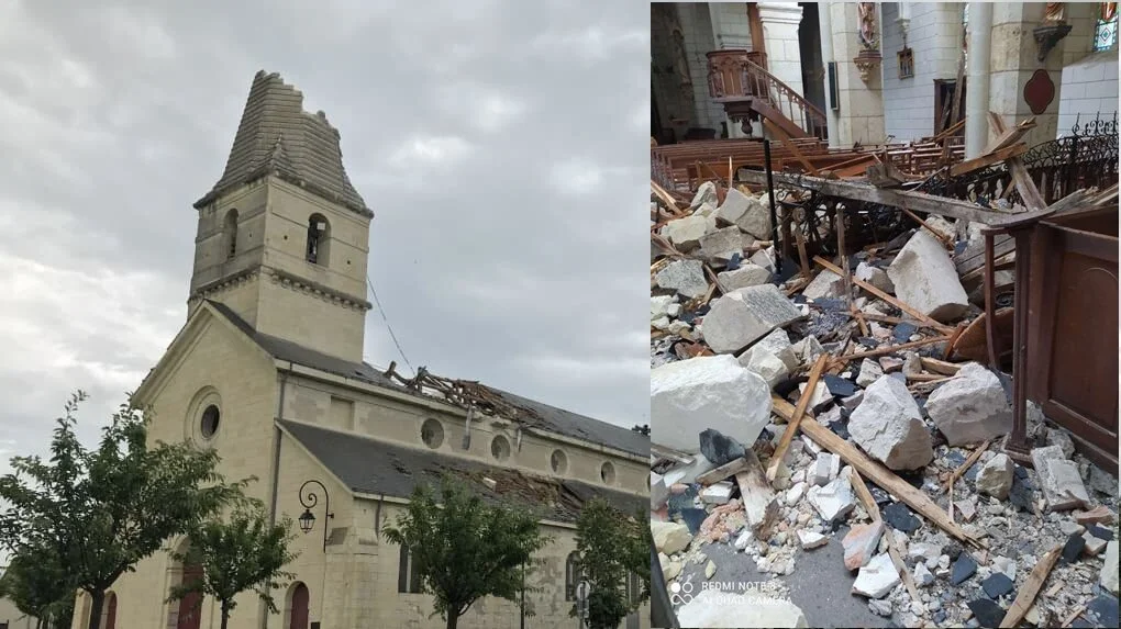 Breaking News - Tornado causes major damage in a town in northwest of France