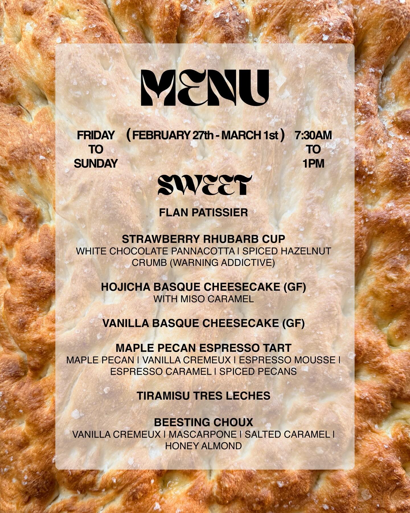 Full menu - easier to read I hope!