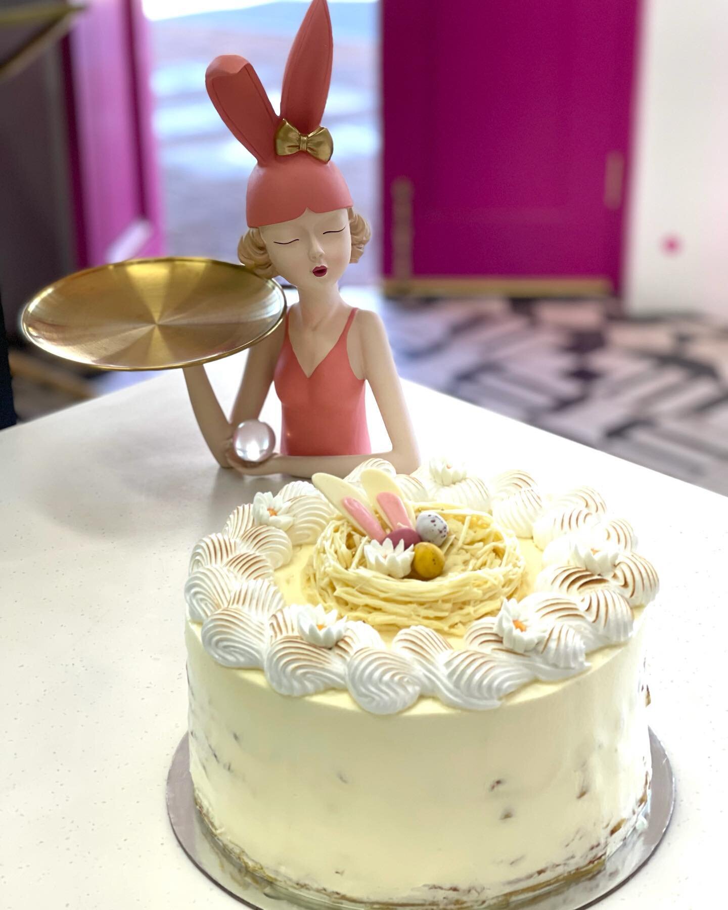 THE EASTER BUNNY will be drawing our competition winner this evening when her delayed flight from Melbourne arrives so you have a few more hours to enter! Orders for our Easter Lemon Meringue Crepe Cake and Easter Cupcake and DIY Easter Bunny House K