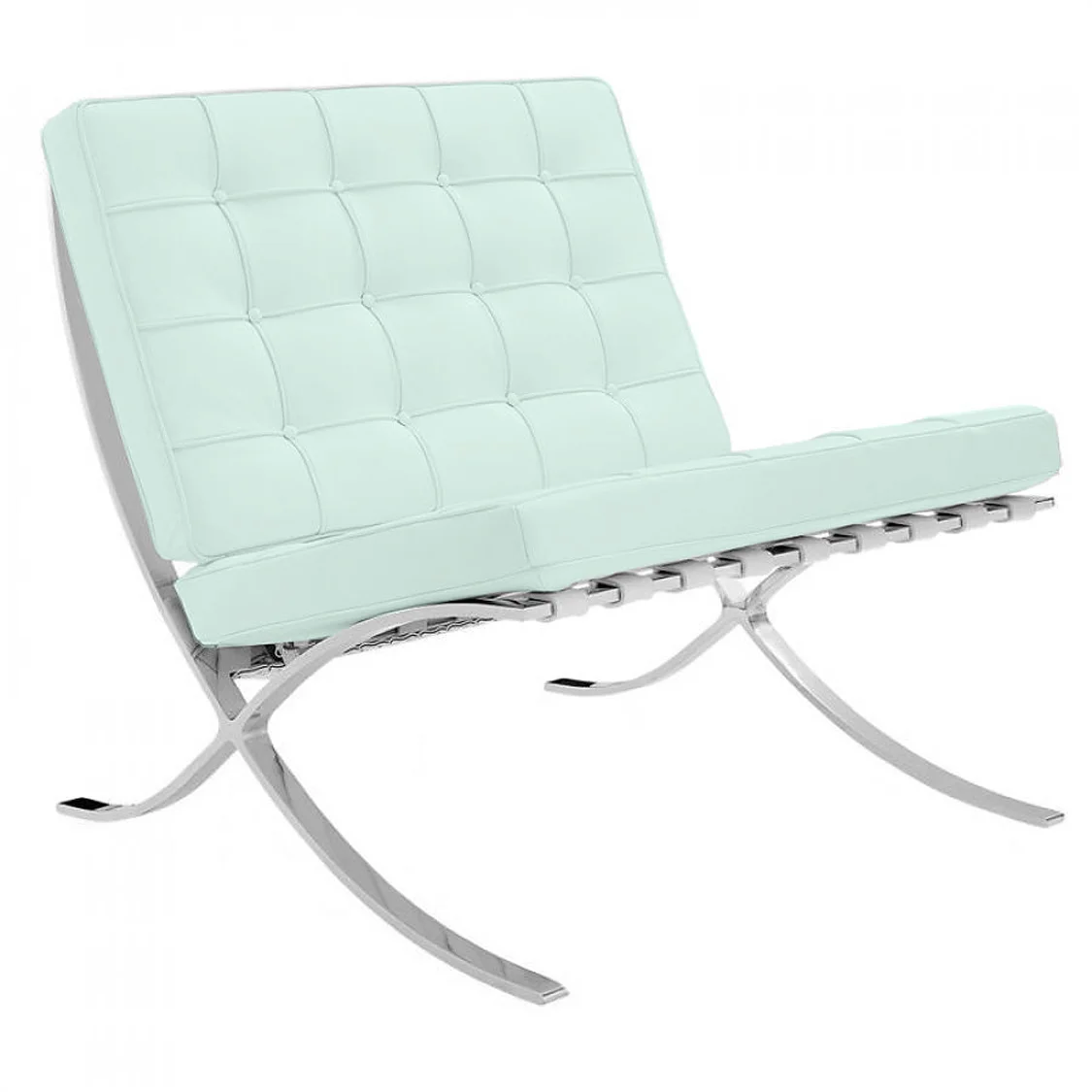 Mies Barcelona Chair in Mint Green Leather