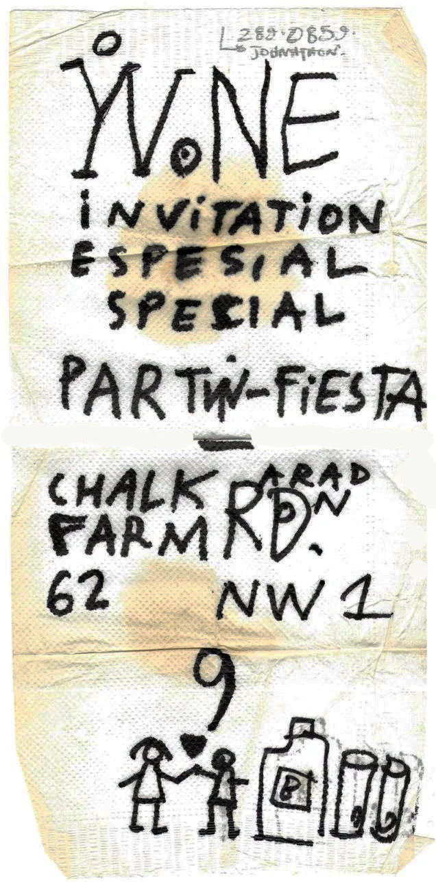 Ron Arad napkin sketch invite