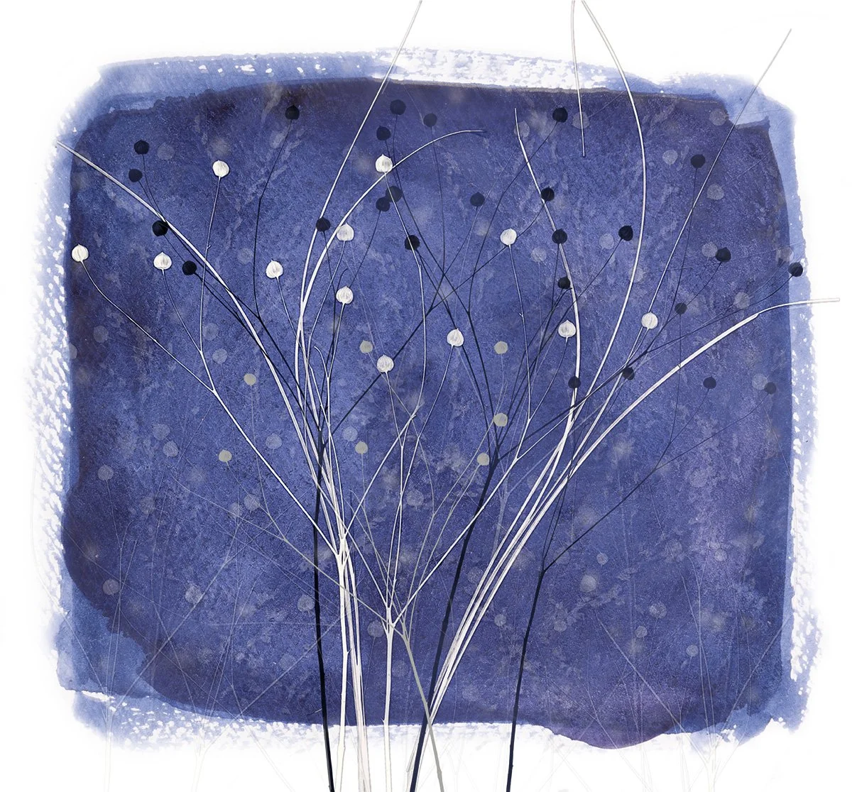 flax, grasses, and watercolour