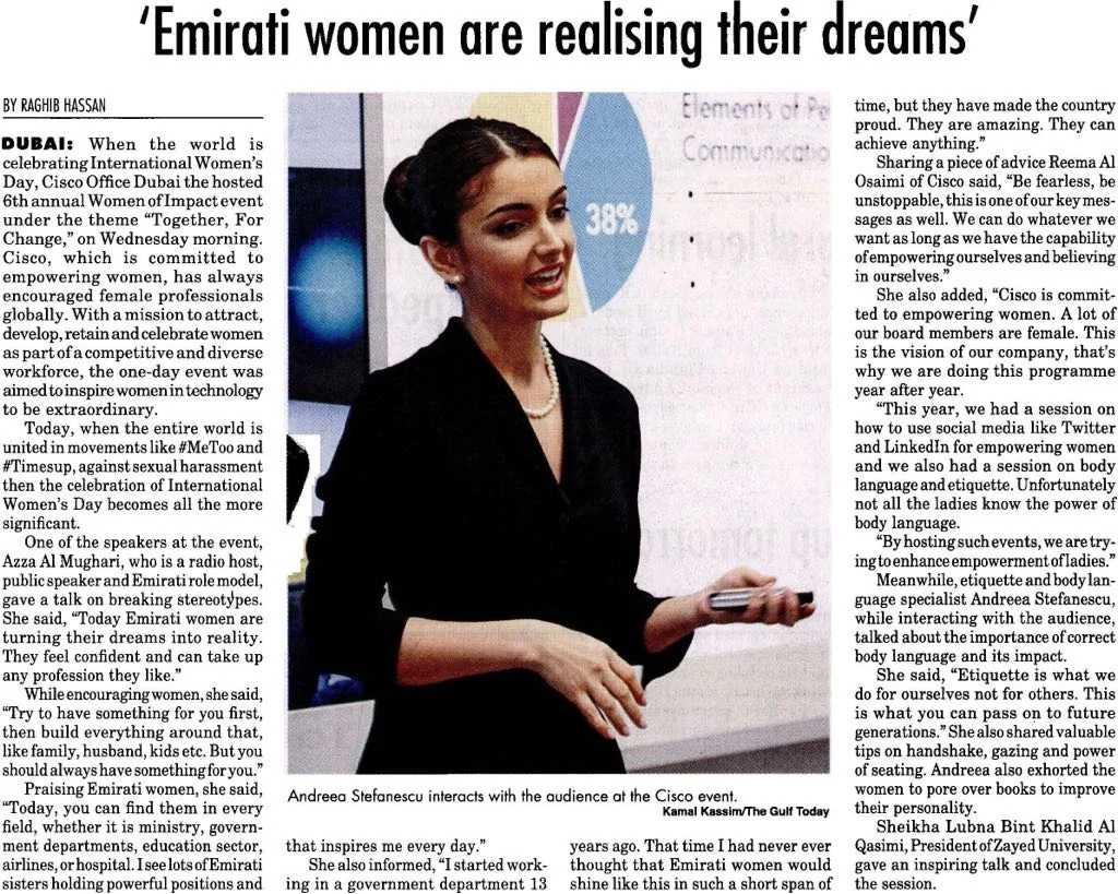 Andreea Stefanescu interacts with the audience at the Cisco event