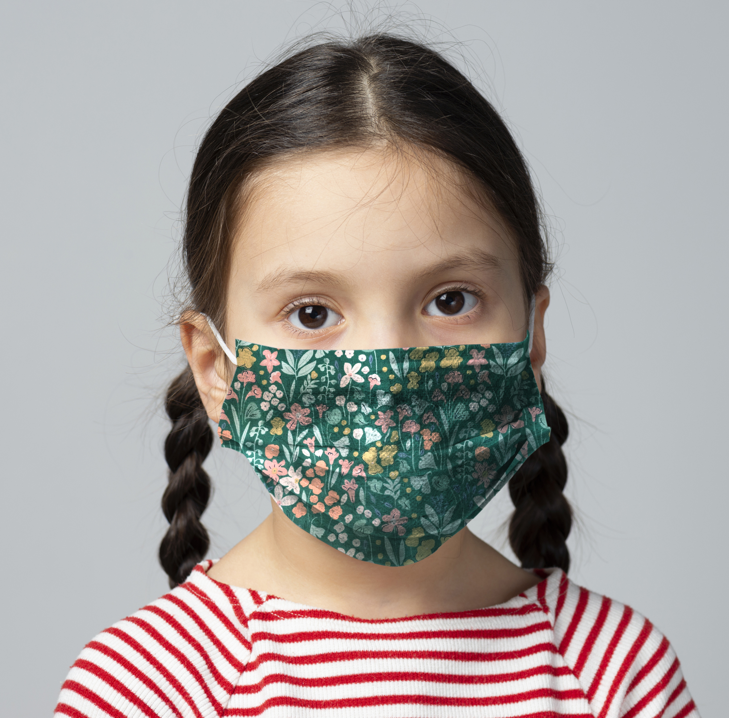 Junior/Petite Size Face Mask - Garden