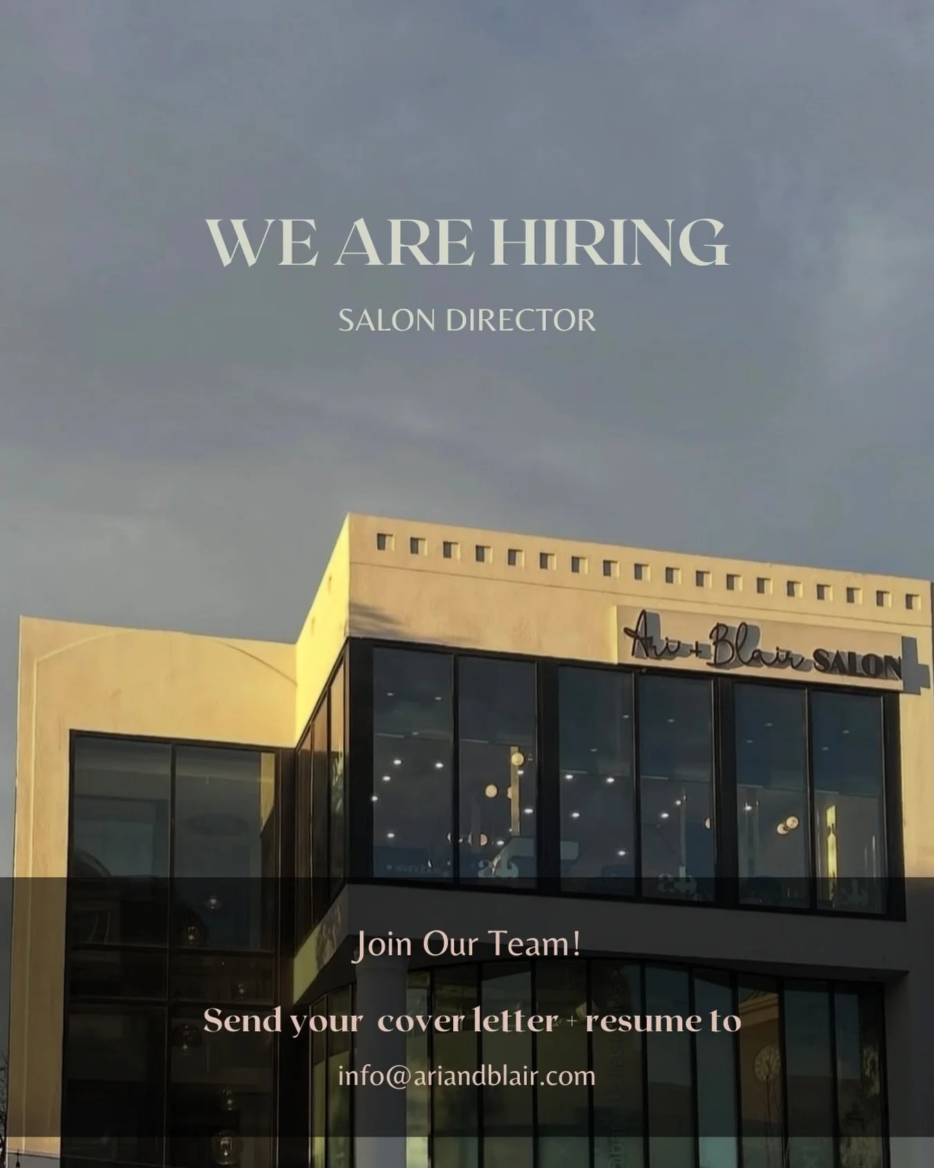 🌸 HIRING SALON DIRECTOR🌸
⠀⠀⠀⠀⠀⠀⠀⠀⠀
We are looking for a motivated and organized individual to join our team!
⠀⠀⠀⠀⠀⠀⠀⠀⠀
A day in the life...

▫️Support owner in management of daily salon operations.
▫️Maintain salon budgets and goals. 
▫️Client care