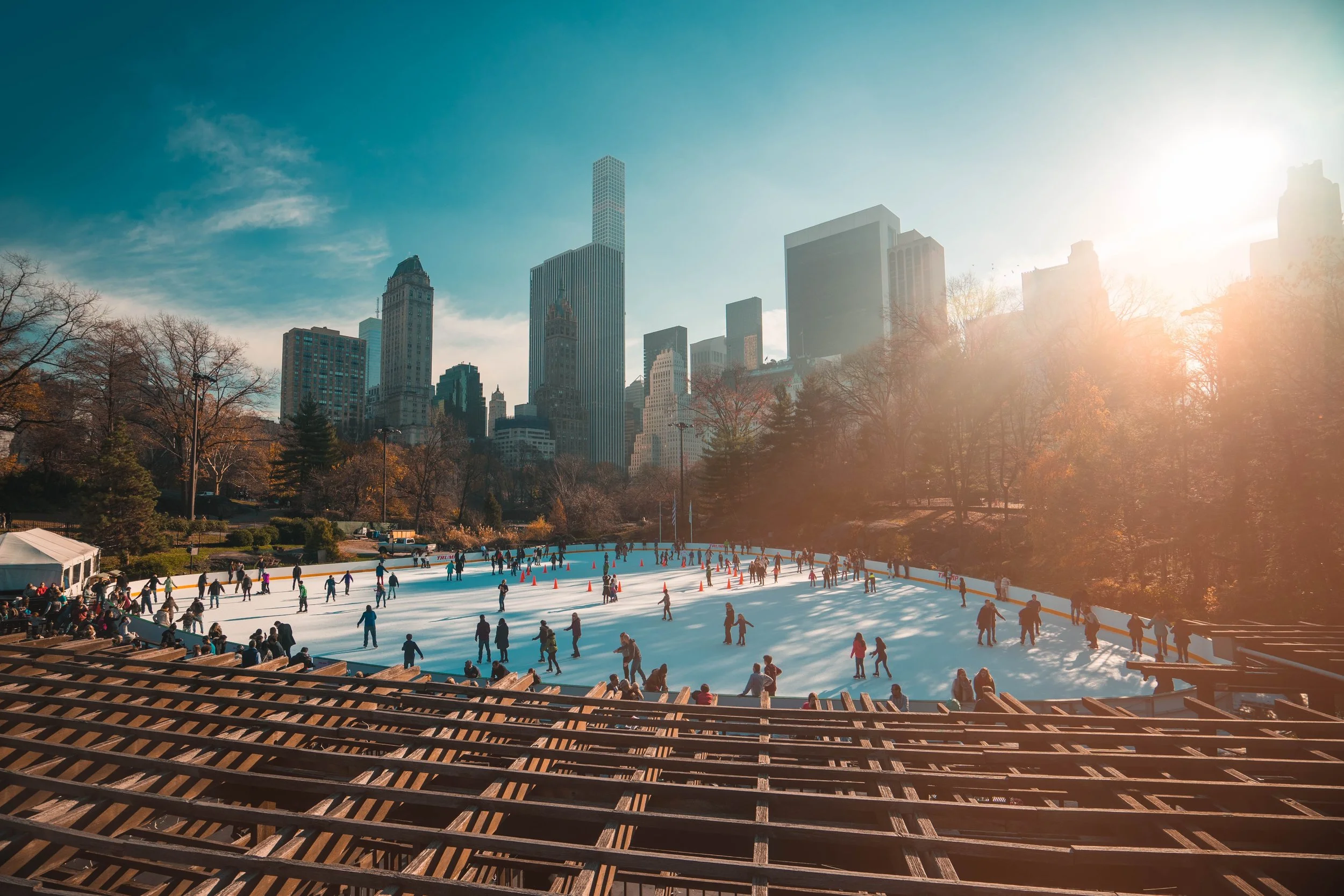 Ice skating at Wollman Rink in Central Park
